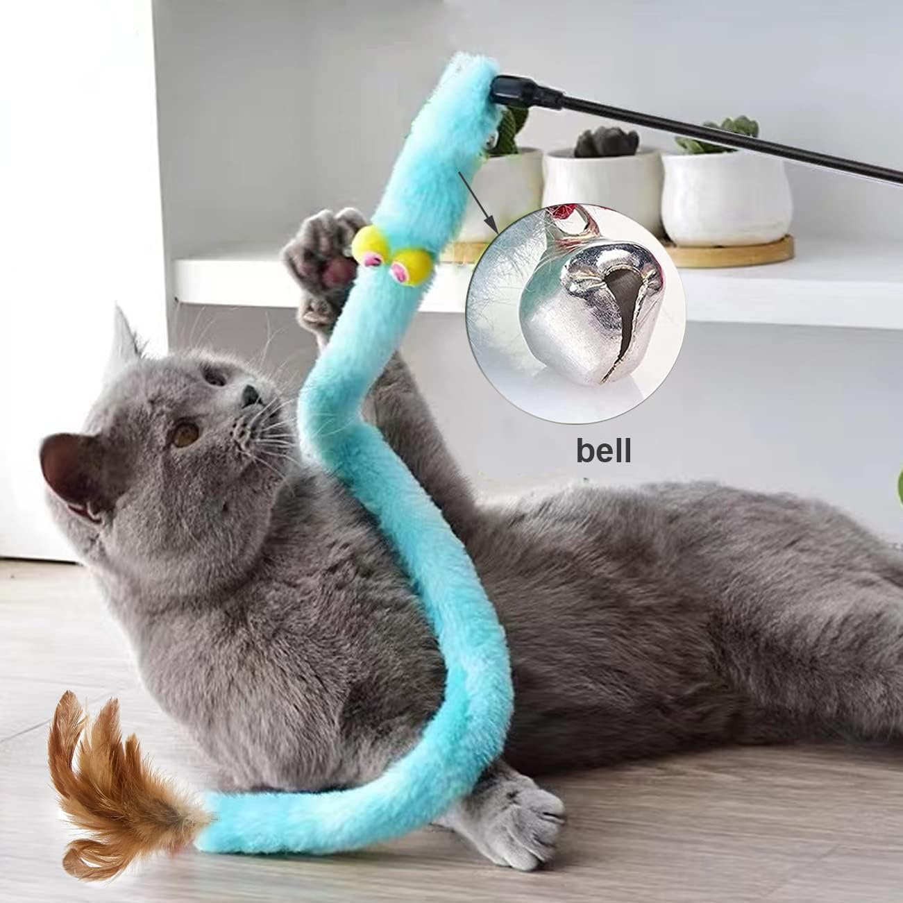 Kattenverenspeelgoed - kattenteaser toverstaf en kat regenboogstaf.