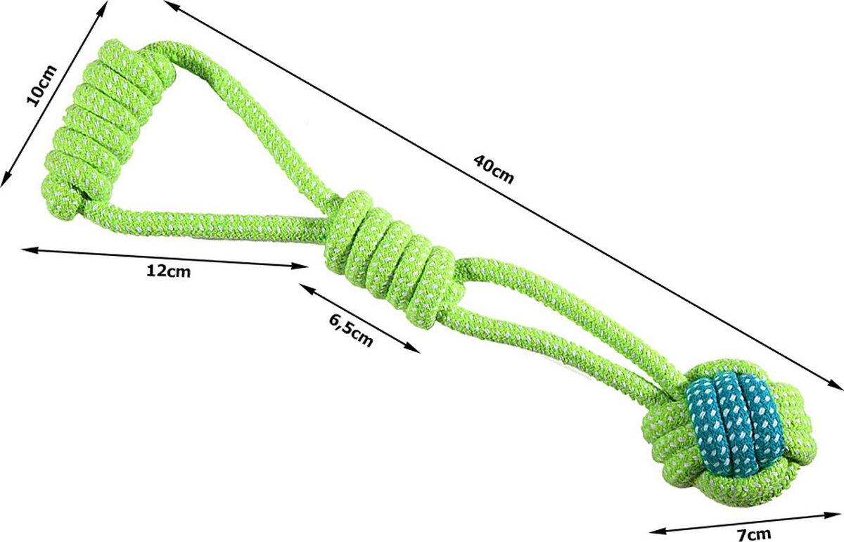 Hondenspeeltje met touw en bal - voor honden van alle leeftijden