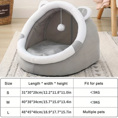 Gezellige Cartoon Kattenhol Bed - Schattig Kattenoor Ontwerp