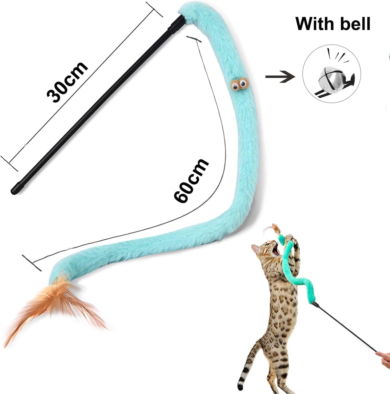 Kattenverenspeelgoed - kattenteaser toverstaf en kat regenboogstaf.