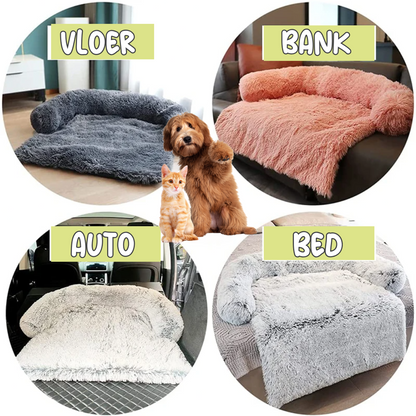 Bankbeschermer Fluffy hondenmand met Afneembare Wasbare Hoes